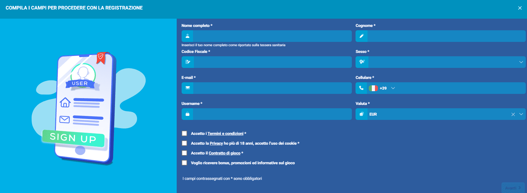 registrarsi su ZonaGioco 