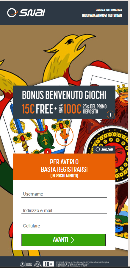 codice bonus snai giochi