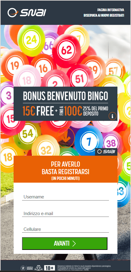 codice bonus snai bingo