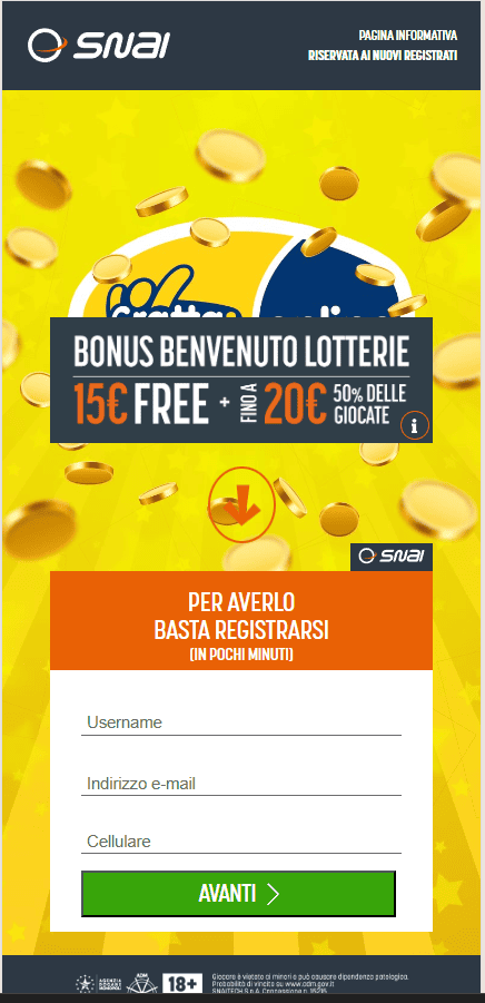 codice bonus snai lotterie