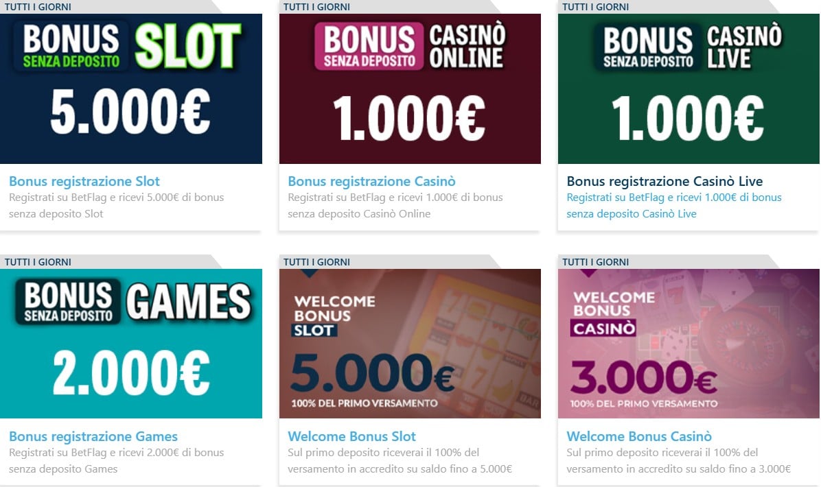 Betflag App-Bonus benvenuto
