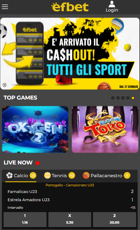 efbet bonus benvenuto
